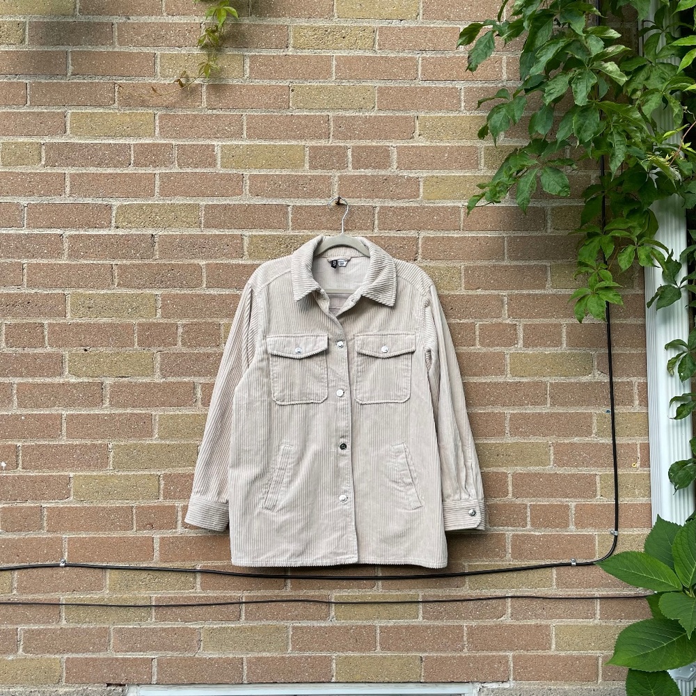 Shirt/Jacket: H&M Light Beige Corduroy Button Down Shacket